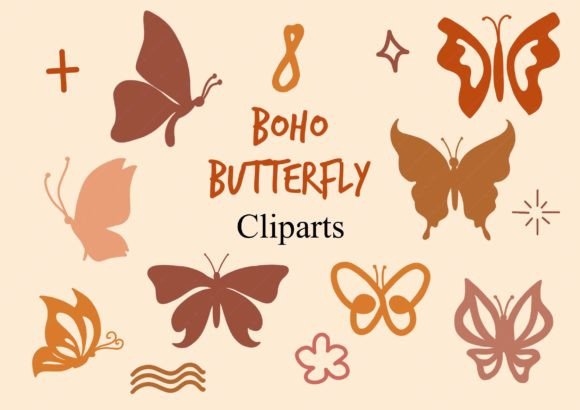 Download Boho Filled Butterfly Cliparts - Butterfly cliparts Collection