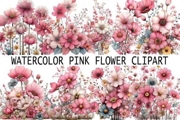 Download Watercolor Pink Flower Clipart - Pink flower clipart Collection