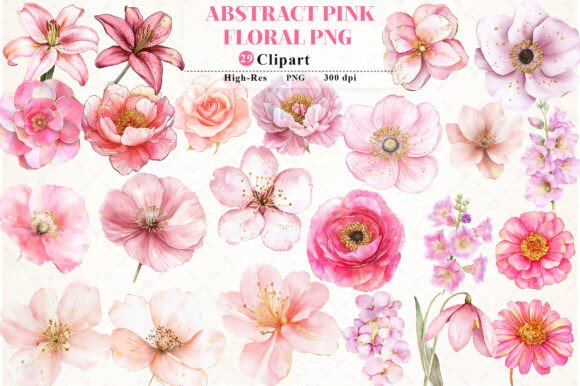 Download Abstract Pink Flower Clipart - Pink flower clipart Collection
