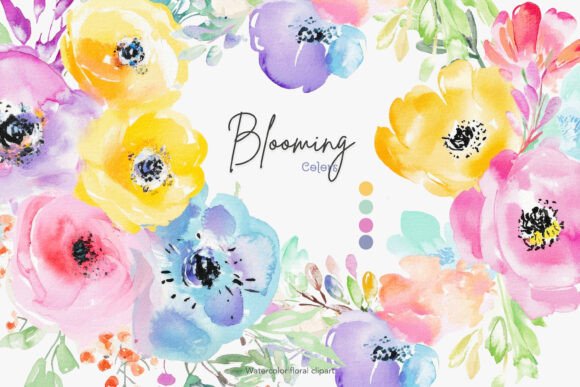 Download Blooming Colors Watercolor Flowers Png - Colors Collection