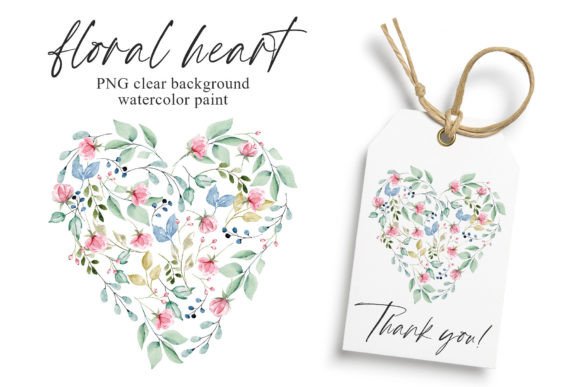 Download Floral Heart, Watercolor Flowers, PNG. - Premium Resources