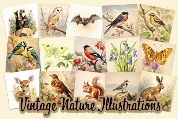 Download Vintage Countryside Nature Illustrations - Premium Resources
