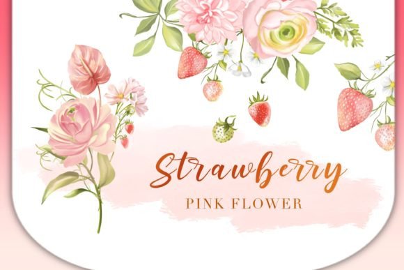 Download Strawberry Pink Flower Clipart - Pink flower clipart Collection