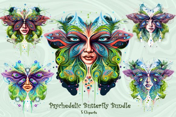 Download Psychedelic Butterfly Cliparts Bundle - Butterfly cliparts Collection