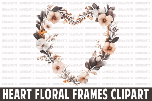 Download Romantic Heart Floral Frames Clipart PNG - Frames Collection