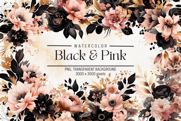 Download Black &amp; Pink Flower Clipart 2 - Pink flower clipart Collection