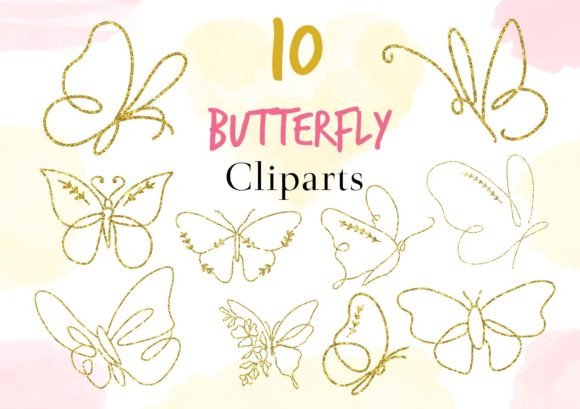 Download Gold Glitter Butterfly Cliparts - Butterfly cliparts Collection